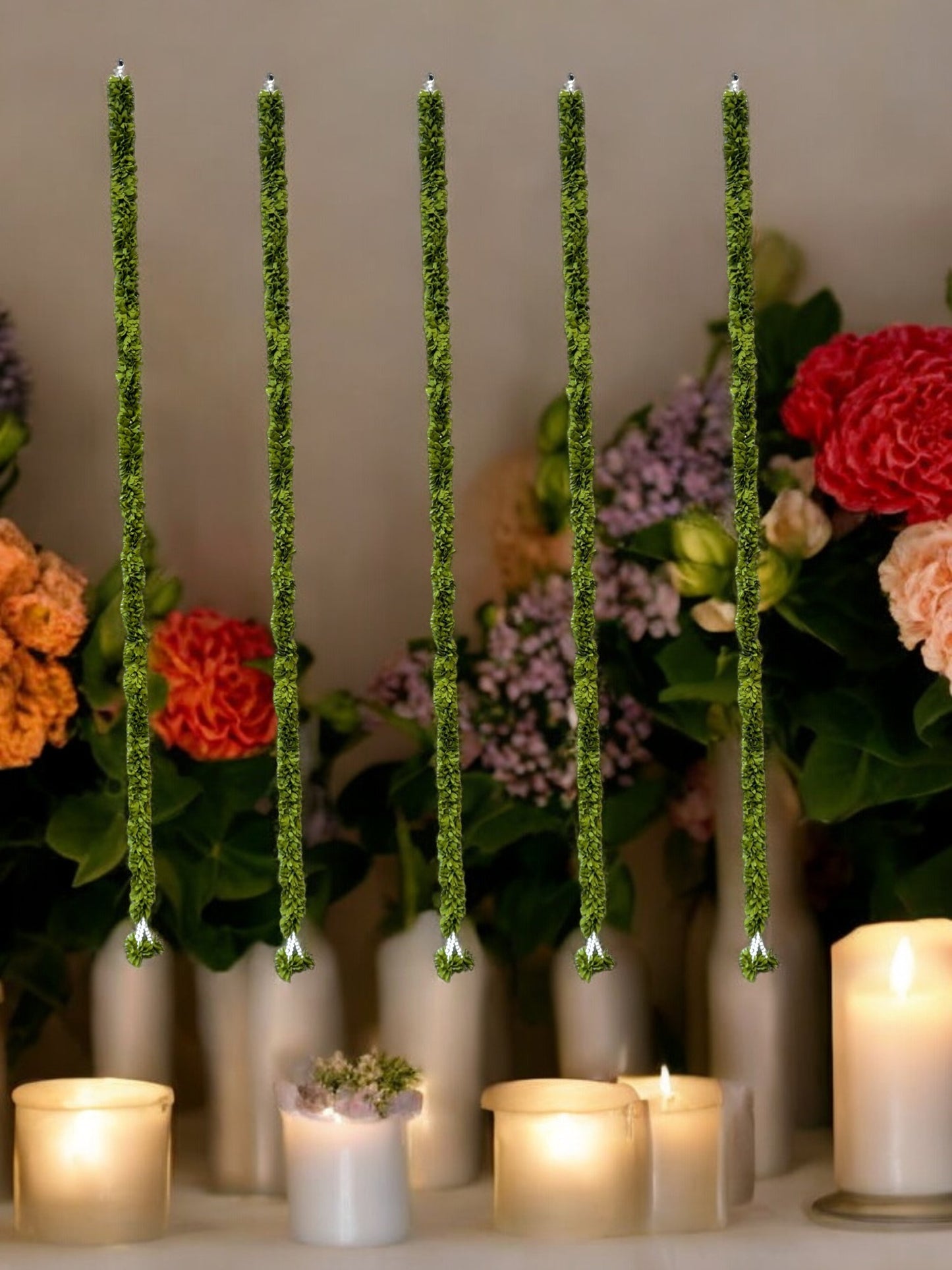 60" Long Artificial Flower Lari, Set of 5