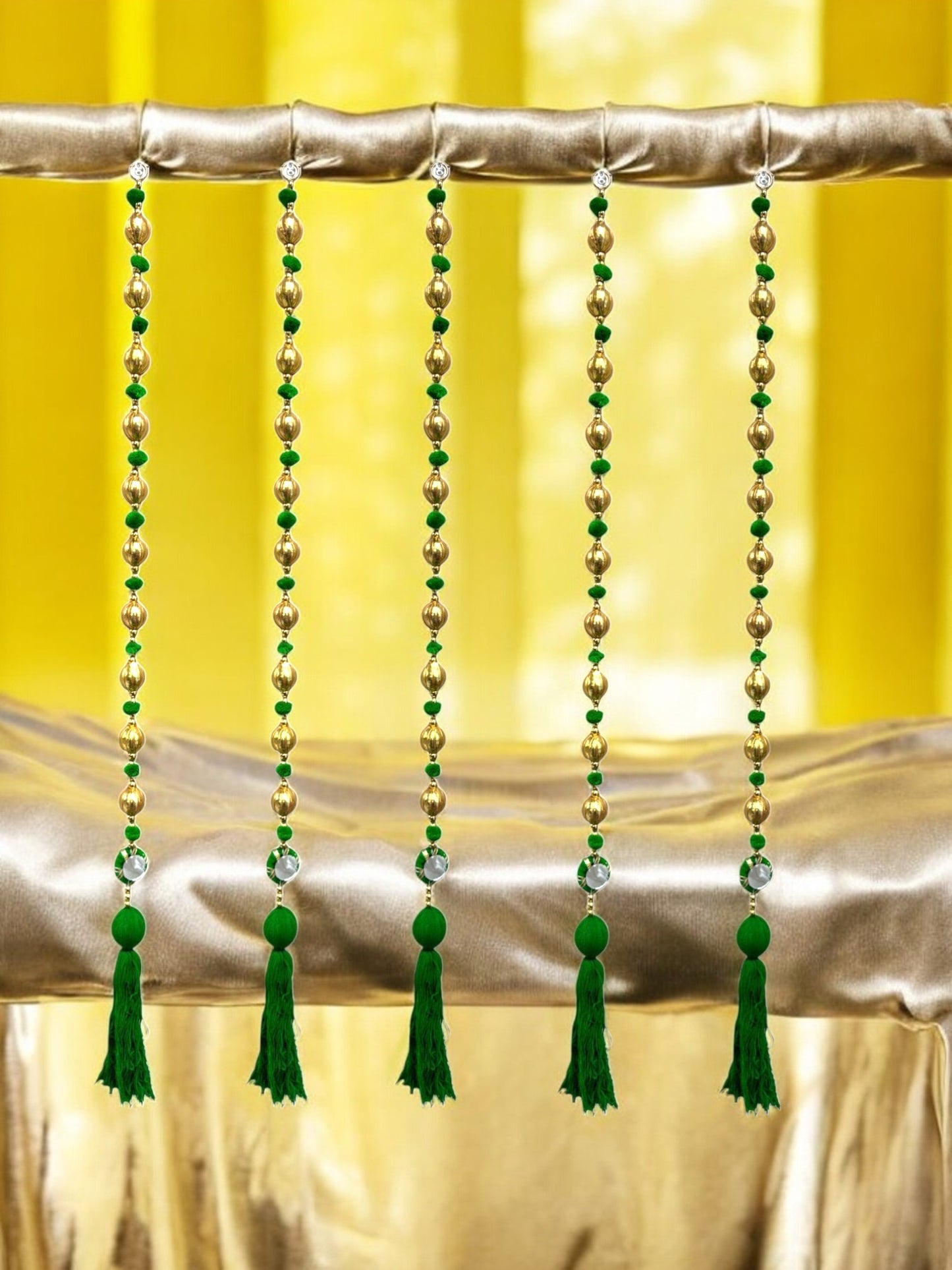 36" Gota Ball Lari With Tassels, set of 5