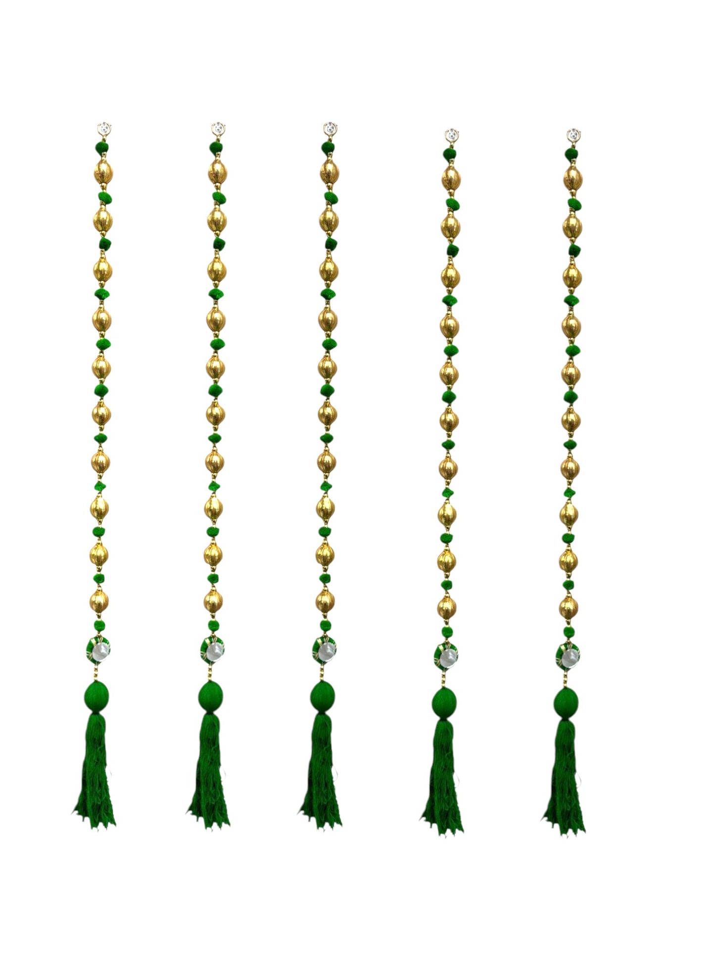 36" Gota Ball Lari With Tassels, set of 5