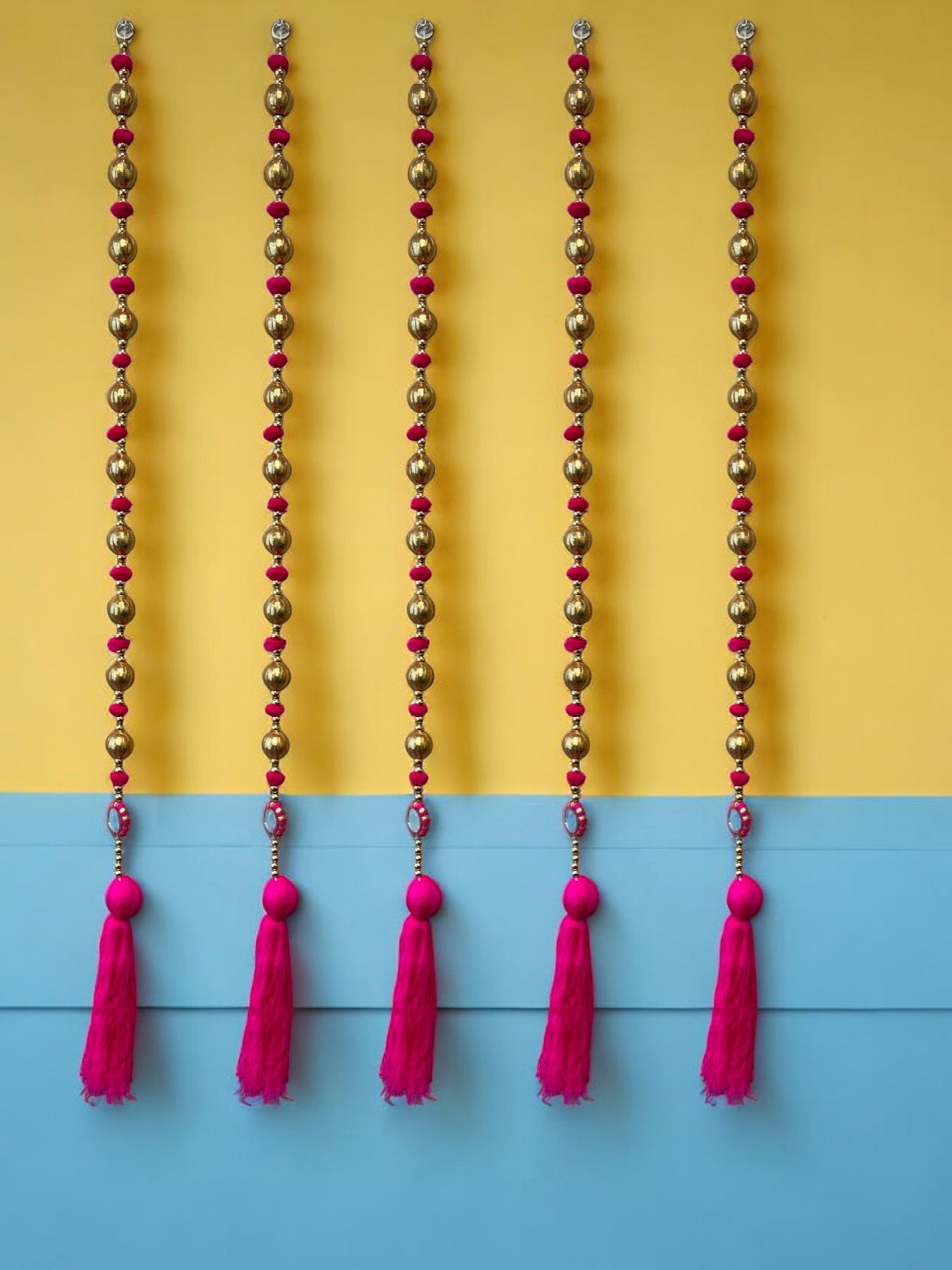 36" Gota Ball Lari With Tassels, set of 5
