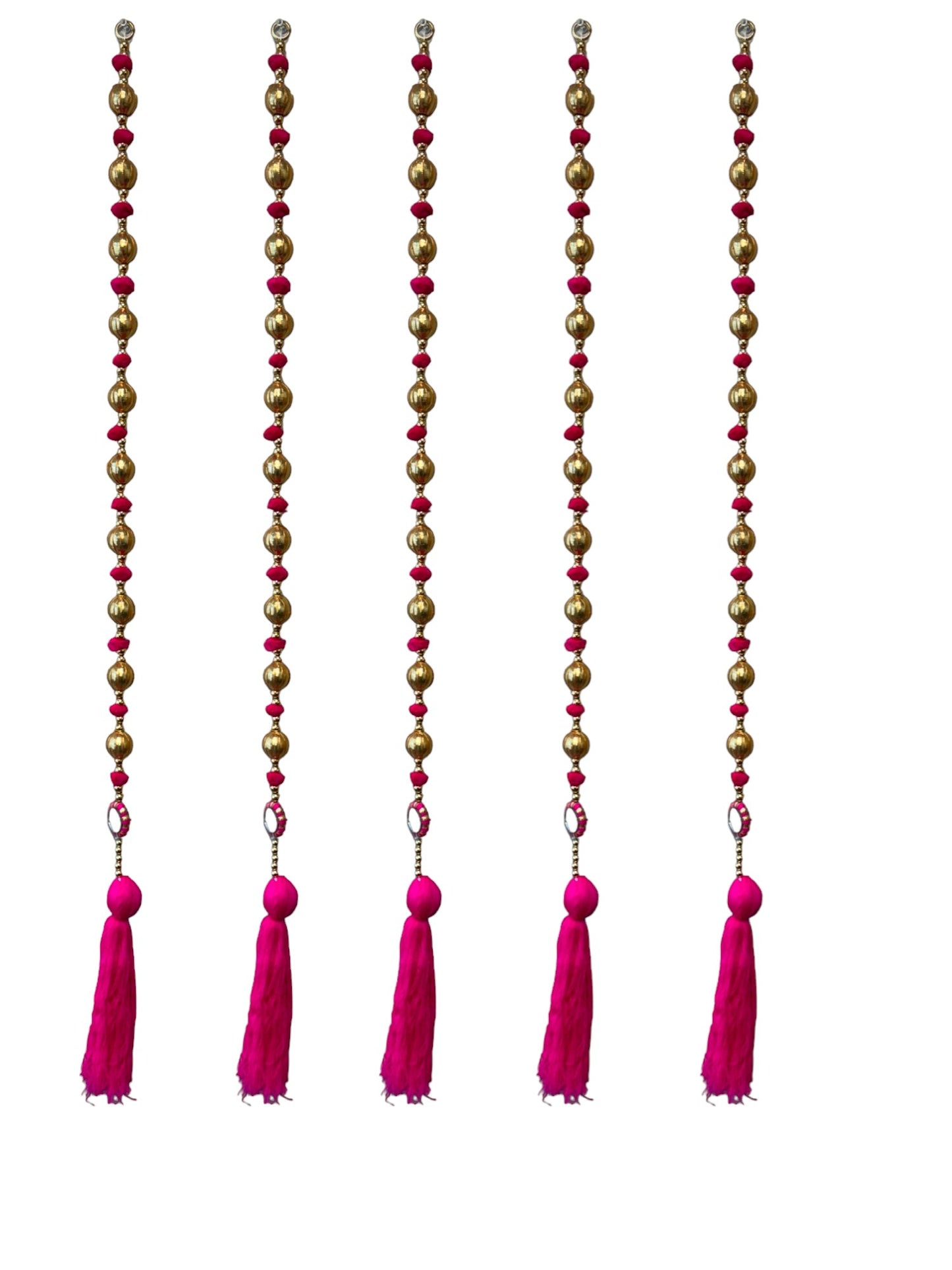36" Gota Ball Lari With Tassels, set of 5