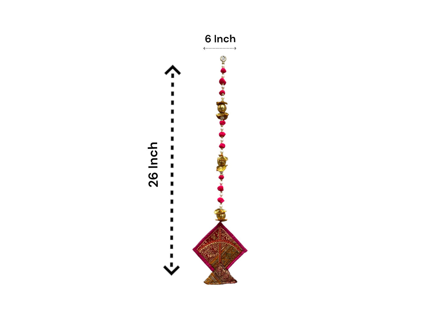 26" Long Gota Ball & Pearl Lari with Kite Tassels for Lohri or Makar Sankranti, Set of 5