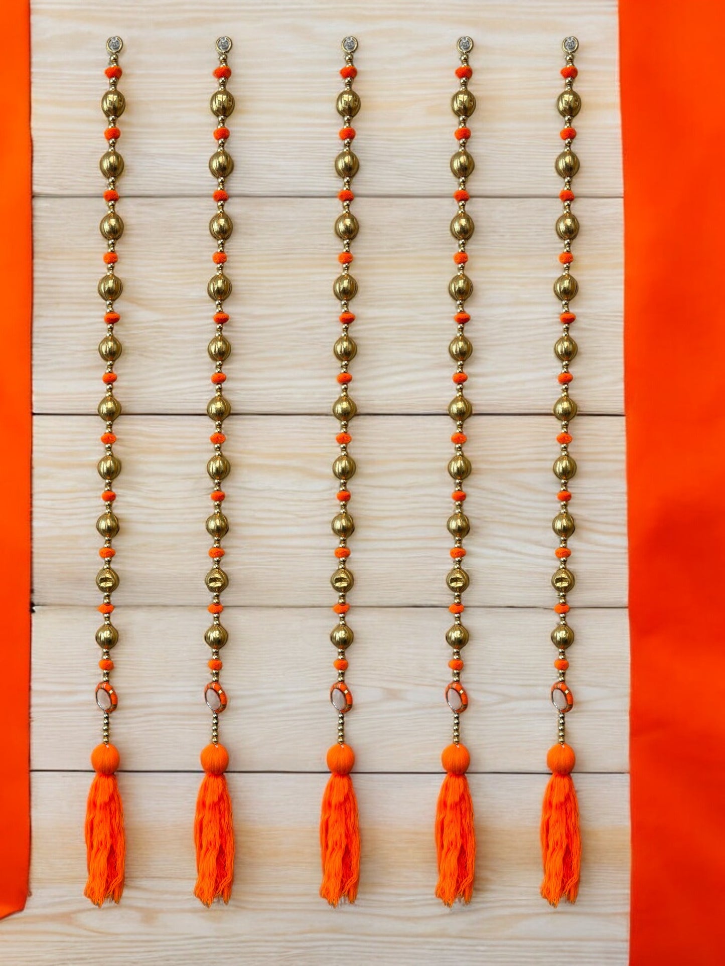 36" Gota Ball Lari With Tassels, set of 5