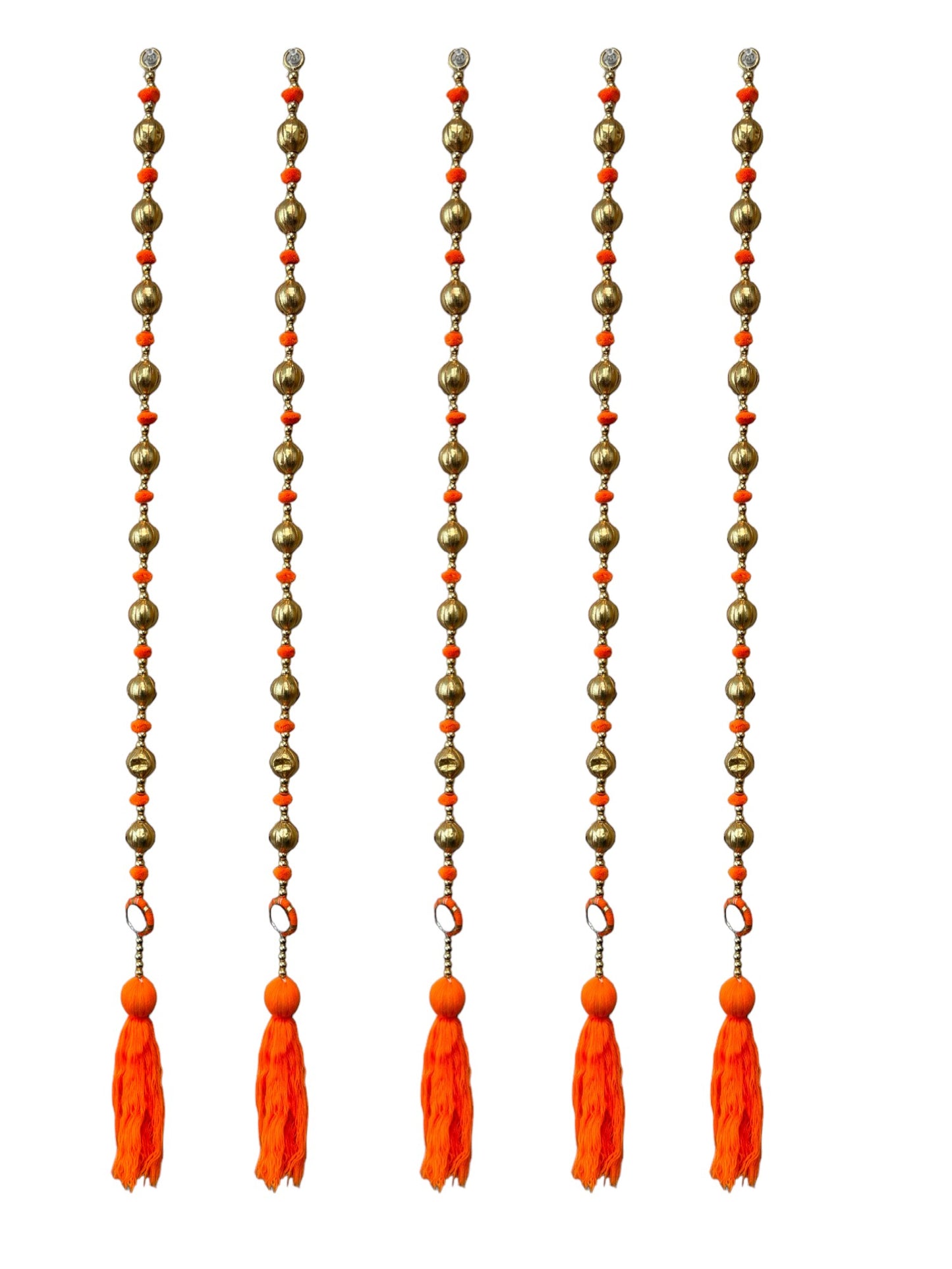 36" Gota Ball Lari With Tassels, set of 5