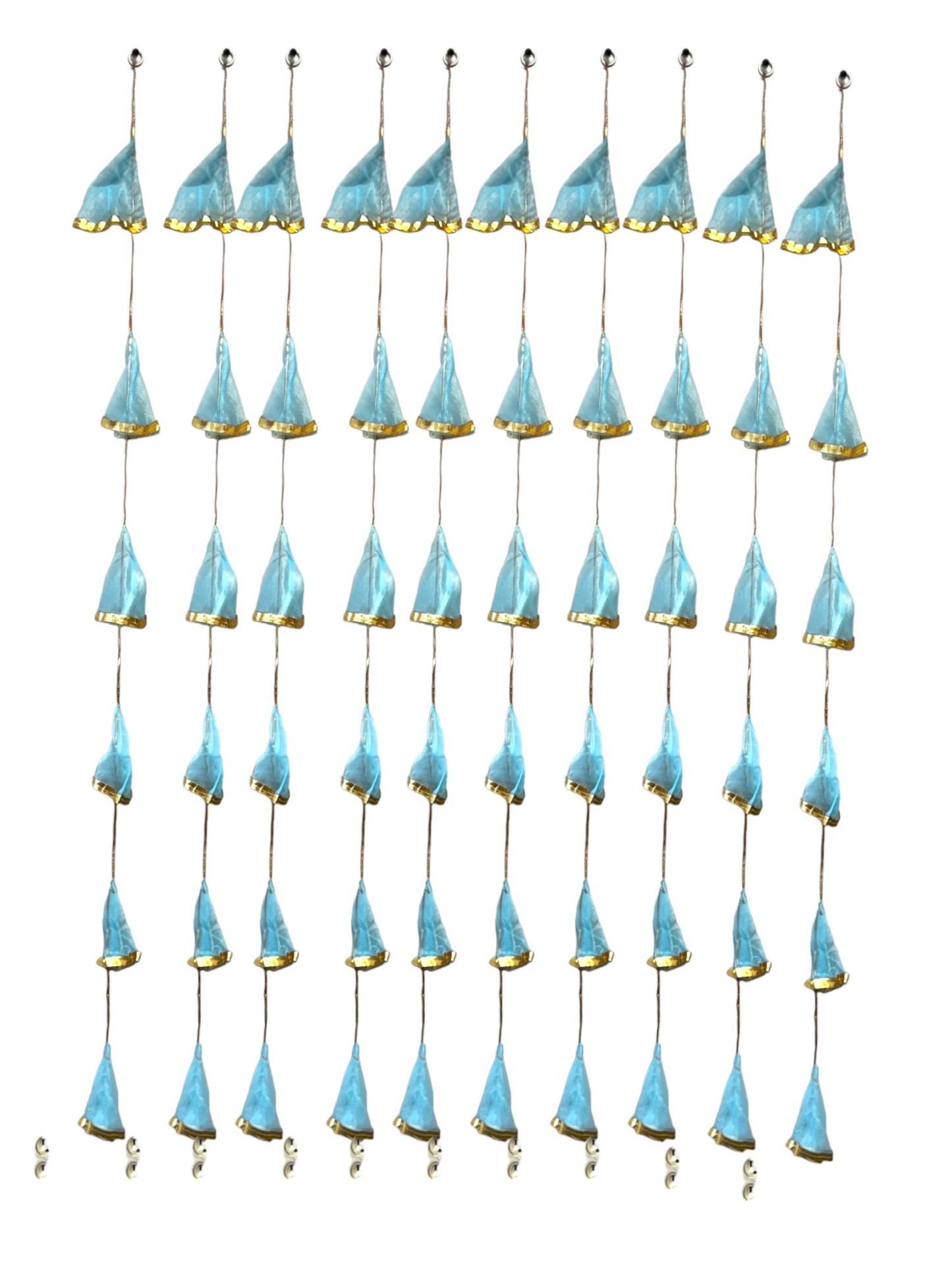 Net Fabric and Gota Lari, Set of 10