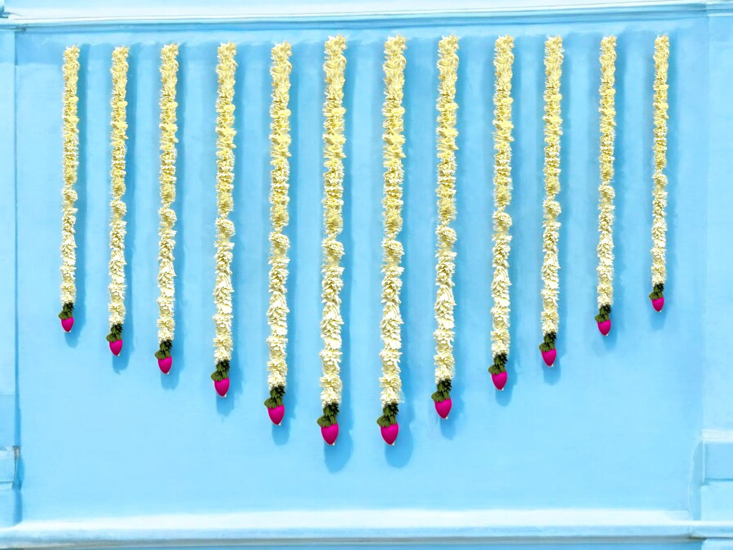 3 Feet Long Plastic Lotus Lari, Set of 12