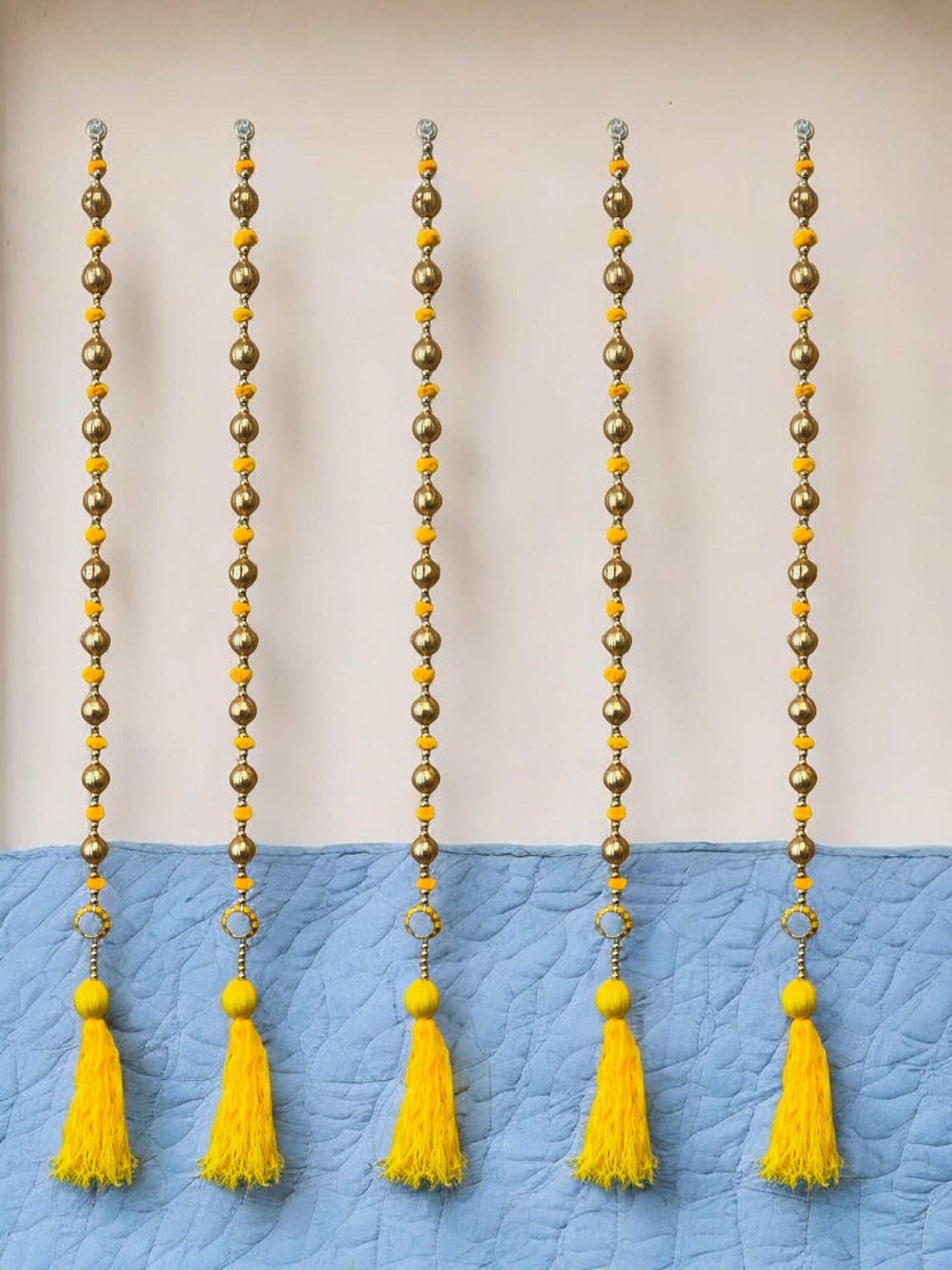 36" Gota Ball Lari With Tassels, set of 5