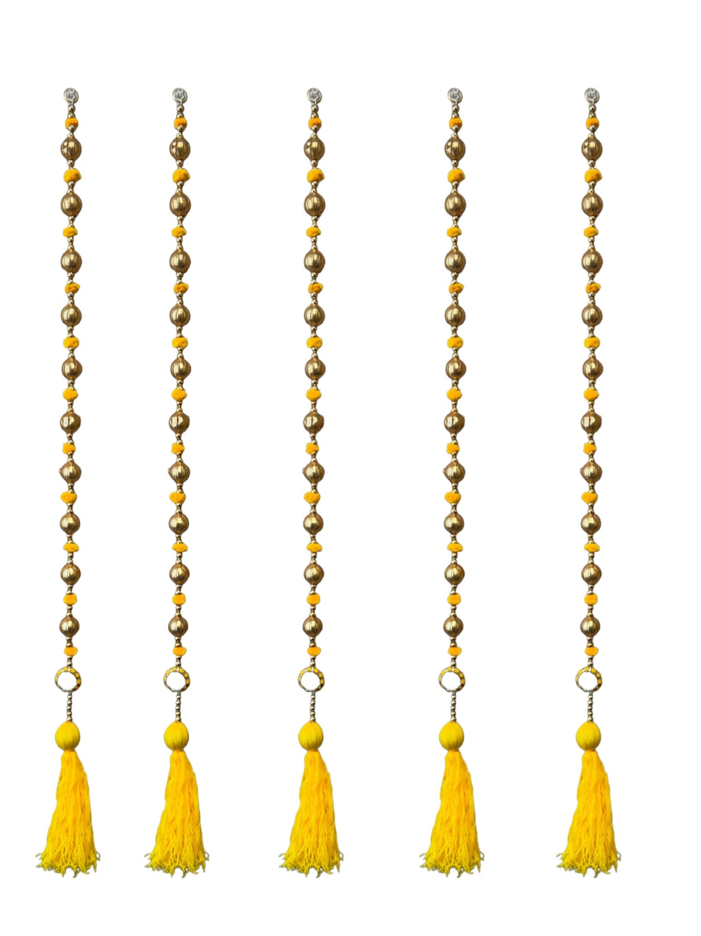 36" Gota Ball Lari With Tassels, set of 5
