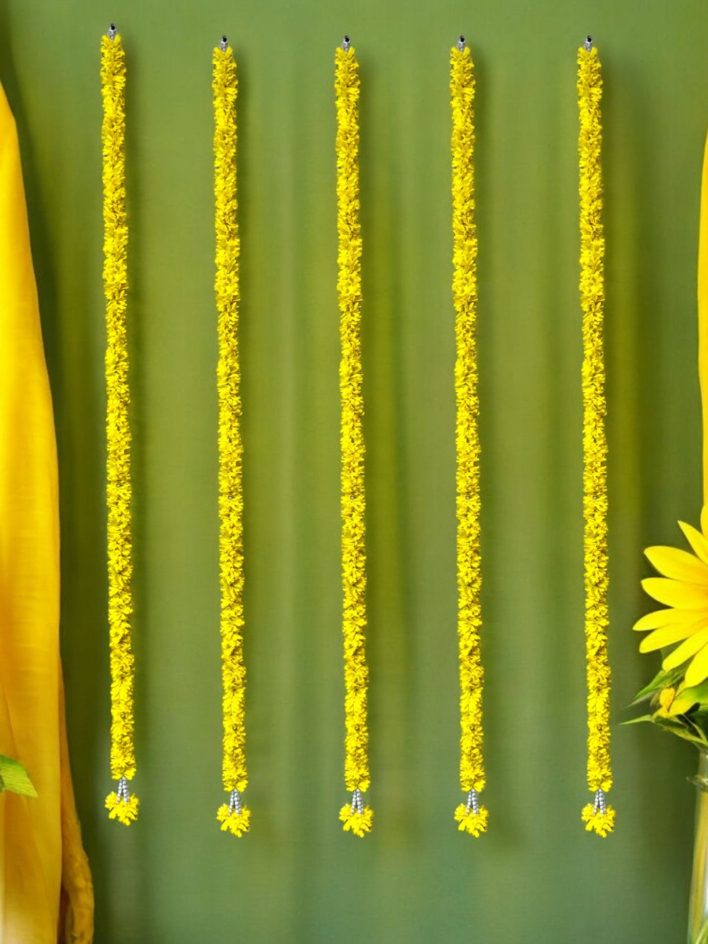 60" Long Artificial Flower Lari, Set of 5