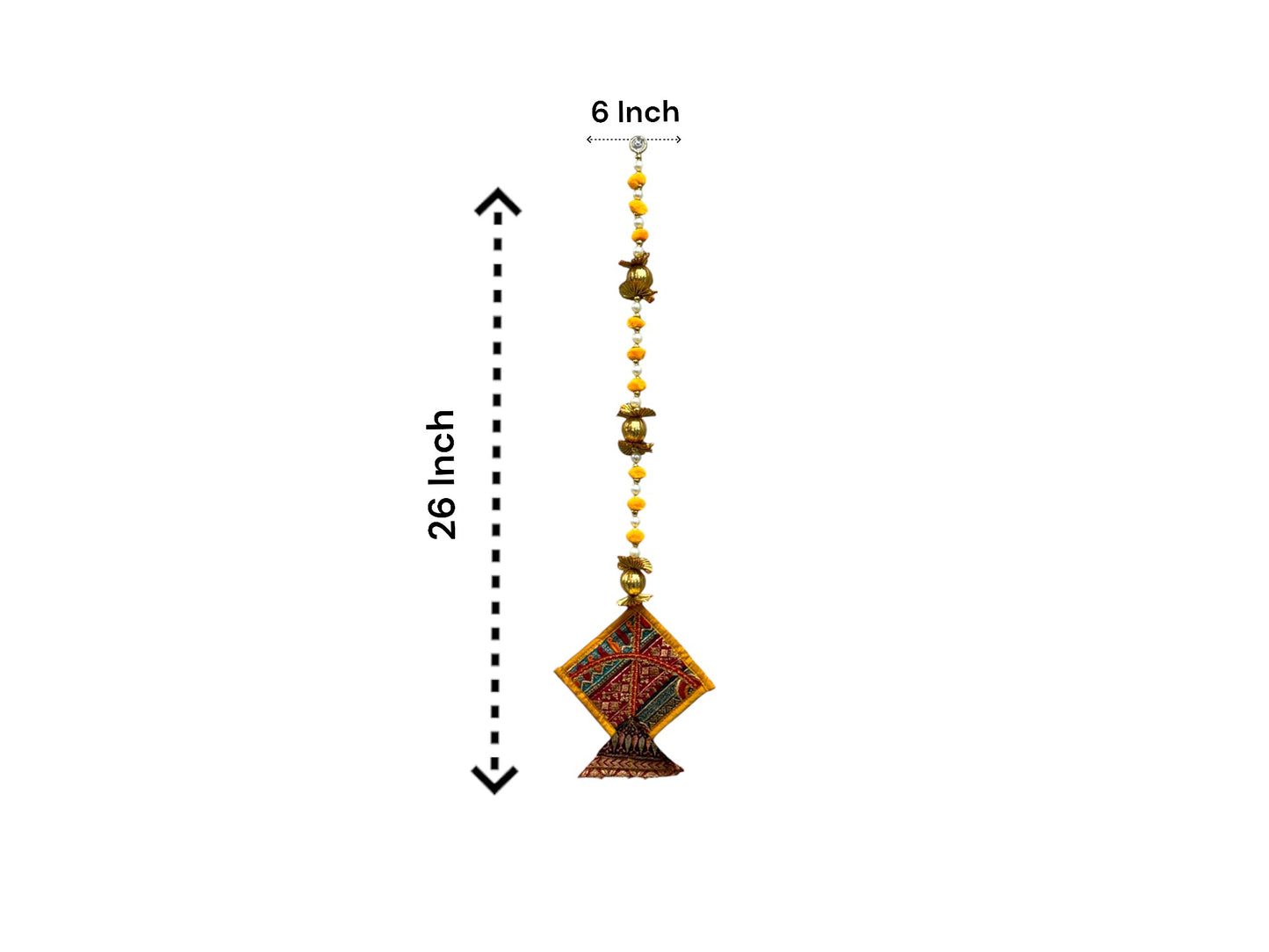 26" Long Gota Ball & Pearl Lari with Kite Tassels for Lohri or Makar Sankranti, Set of 5