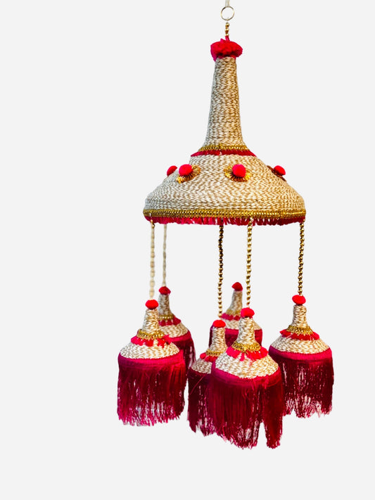 Jute Jhoomer with PomPom & Tassels