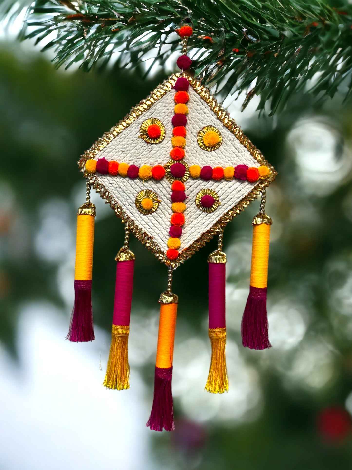 Jute Kite & Tassels Hanging