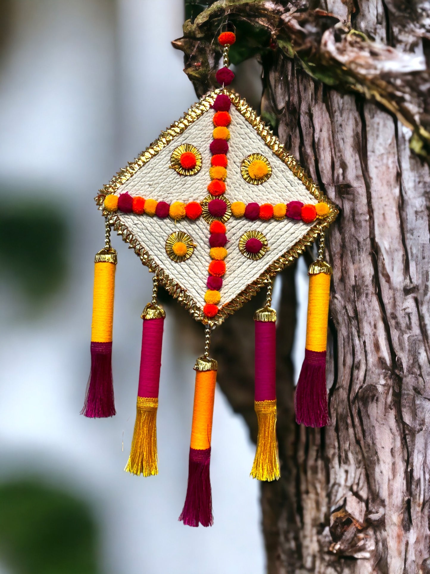 Jute Kite & Tassels Hanging
