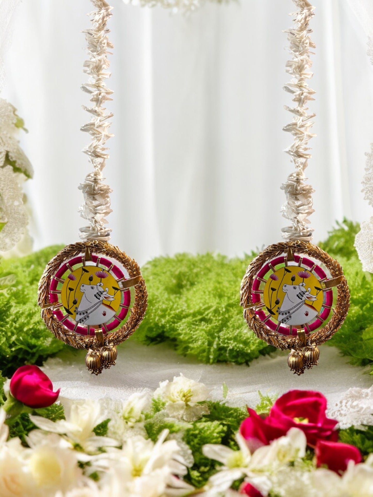 Pichwai, Ring & Tassels Lari, Set of 2