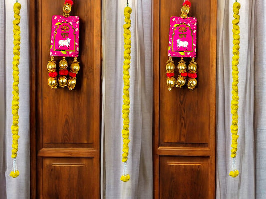 Shubh Labh & Pichwai Gota Hanging, Set of 2