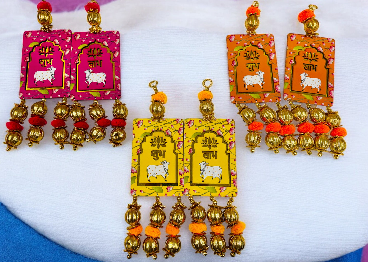 Shubh Labh & Pichwai Gota Hanging, Set of 2