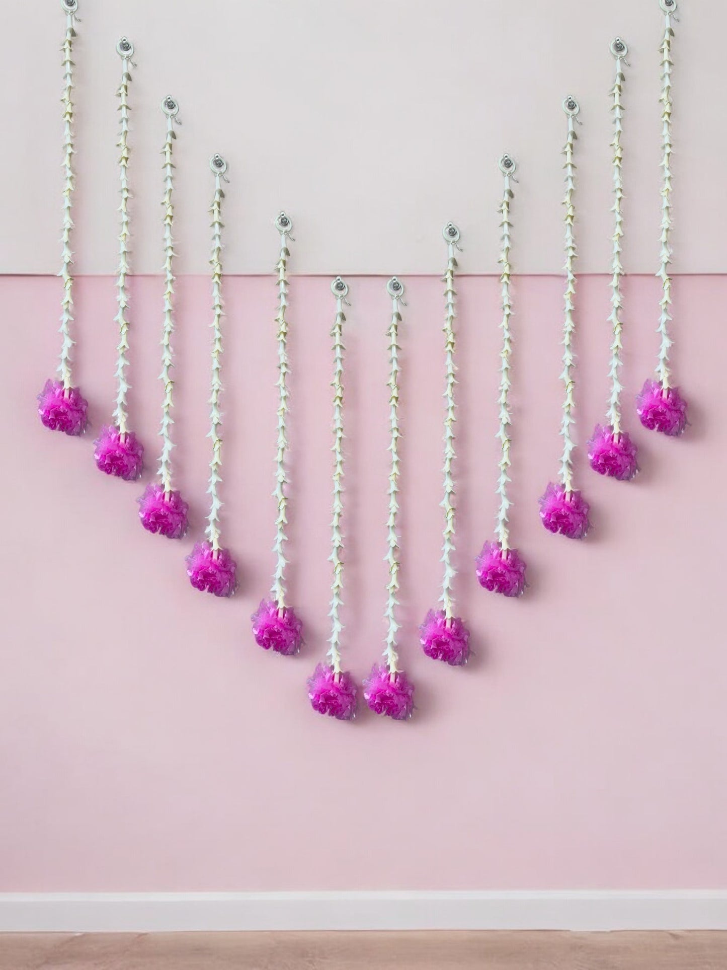 19" Long Marigold Malai Lari, Set of 12