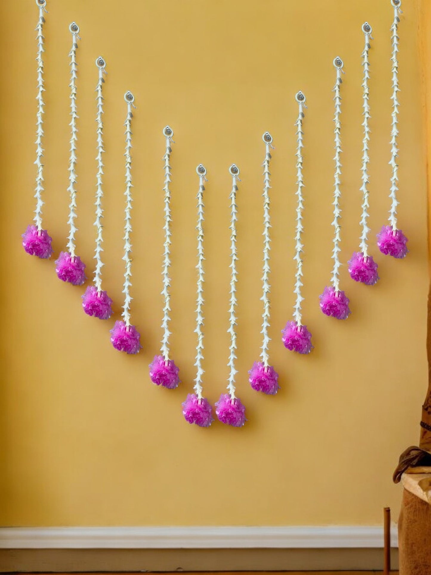 19" Long Marigold Malai Lari, Set of 12