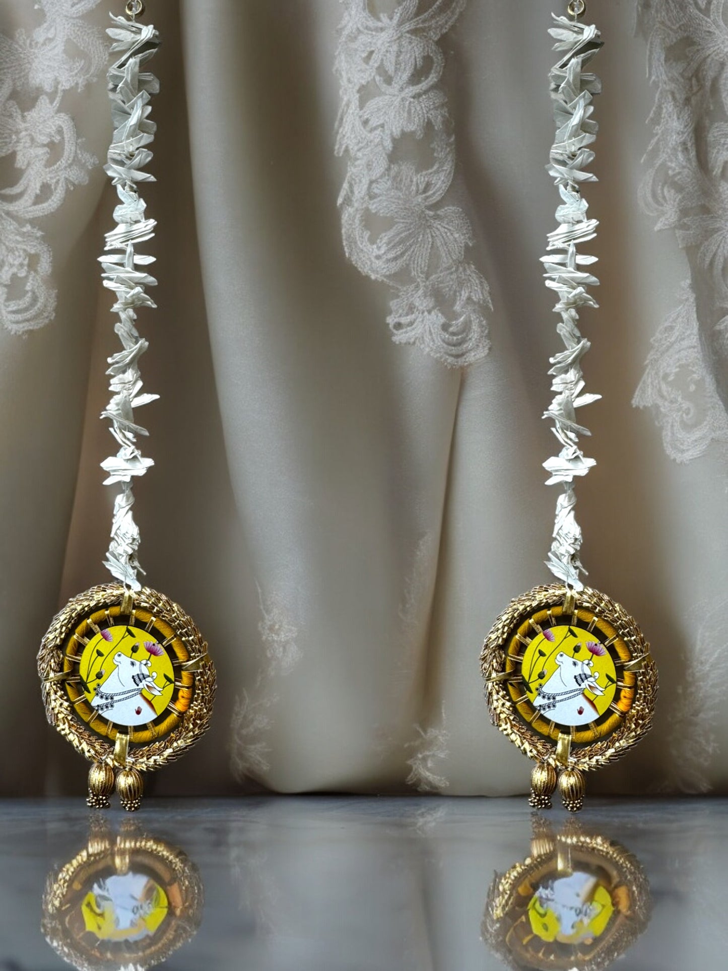 Pichwai, Ring & Tassels Lari, Set of 2