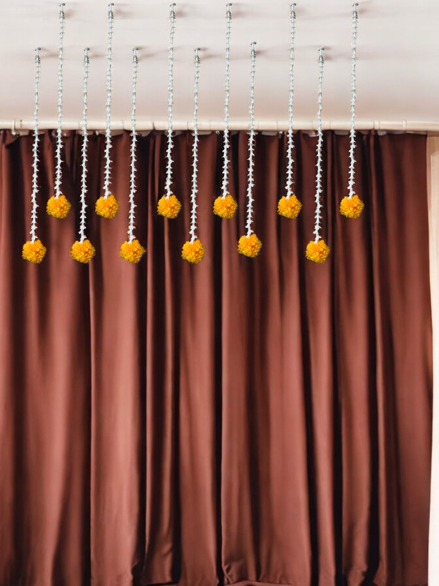 19" Long Marigold Malai Lari, Set of 12