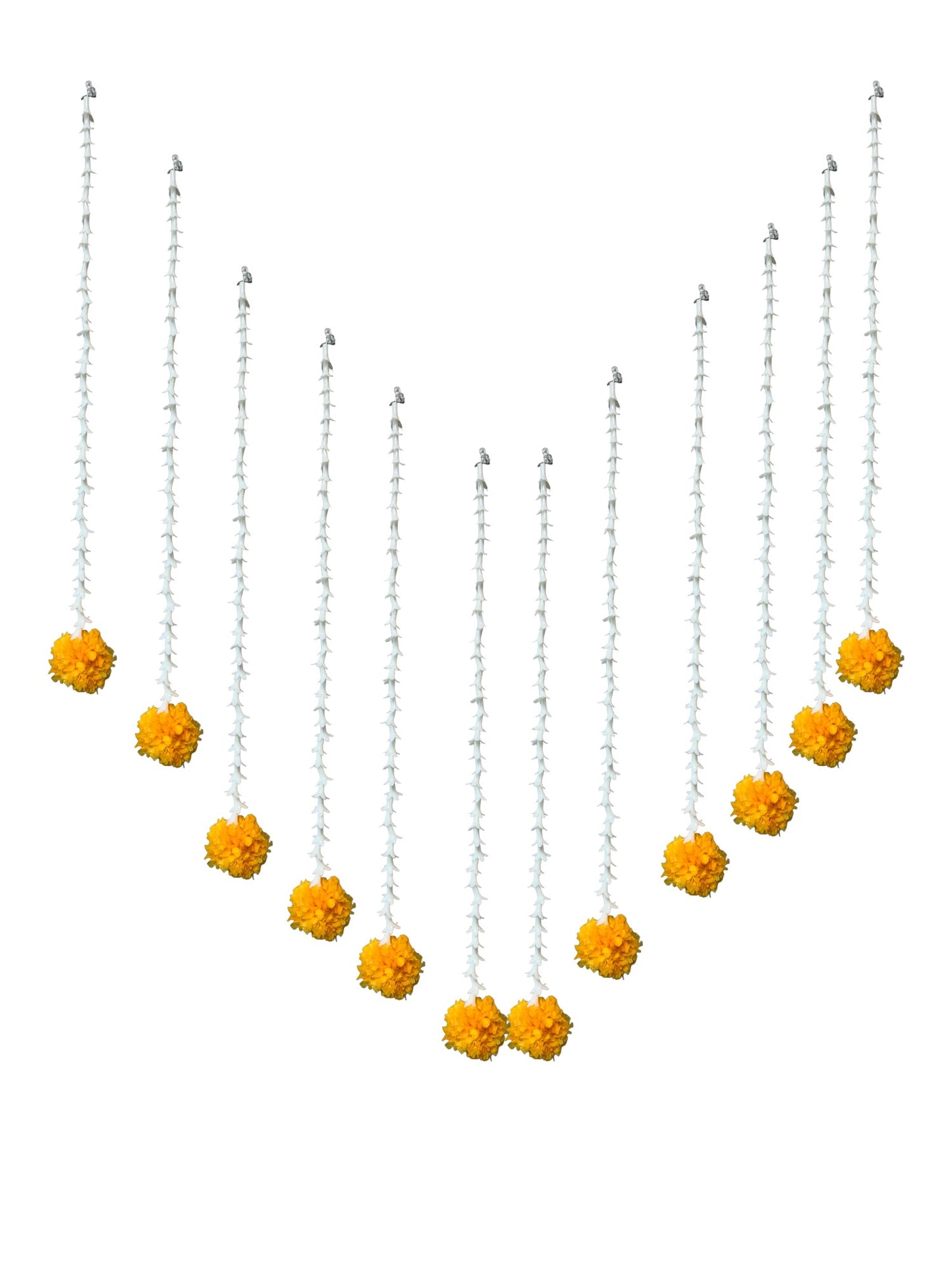 19" Long Marigold Malai Lari, Set of 12
