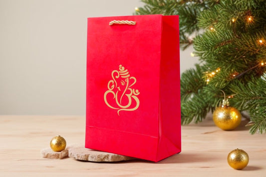 Ganesha / Ganpati Printed Paper Bag, Set of 10