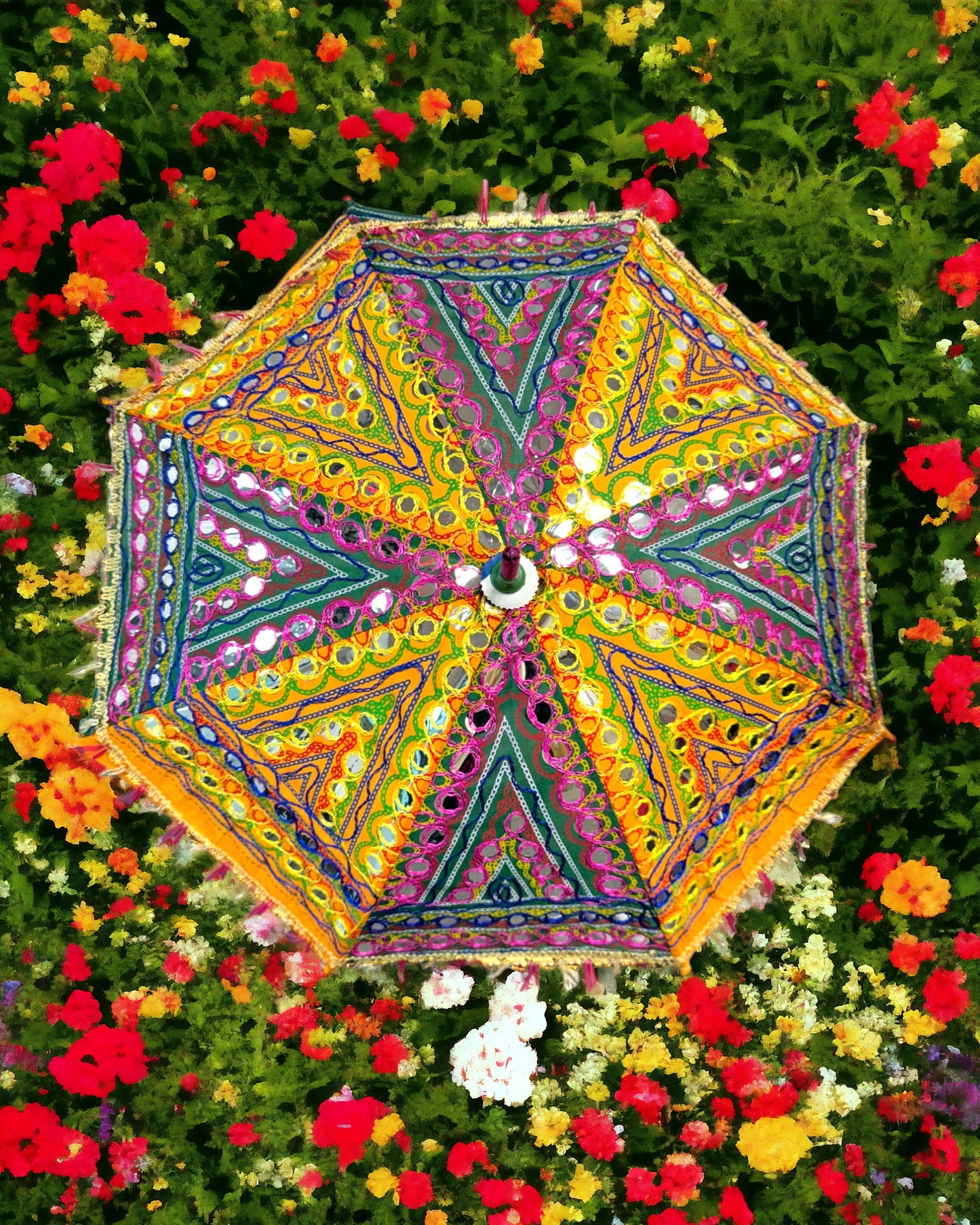 Multicolored Umbrella with Mirror -Set of 3