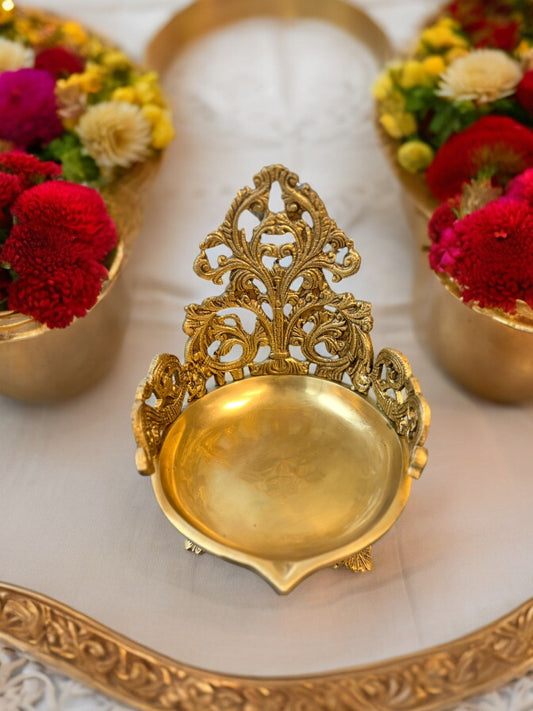 Diya Shape Urli, Filigree Design