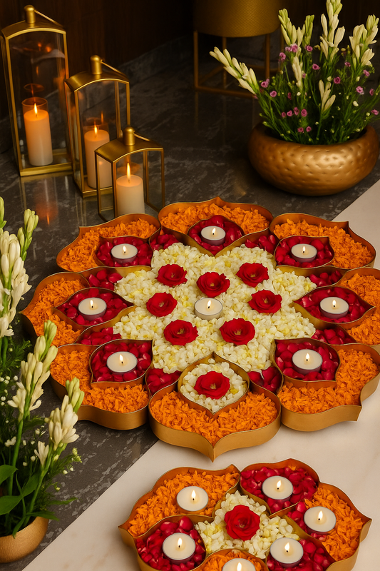 Big Metal Urli Tray with Compartments