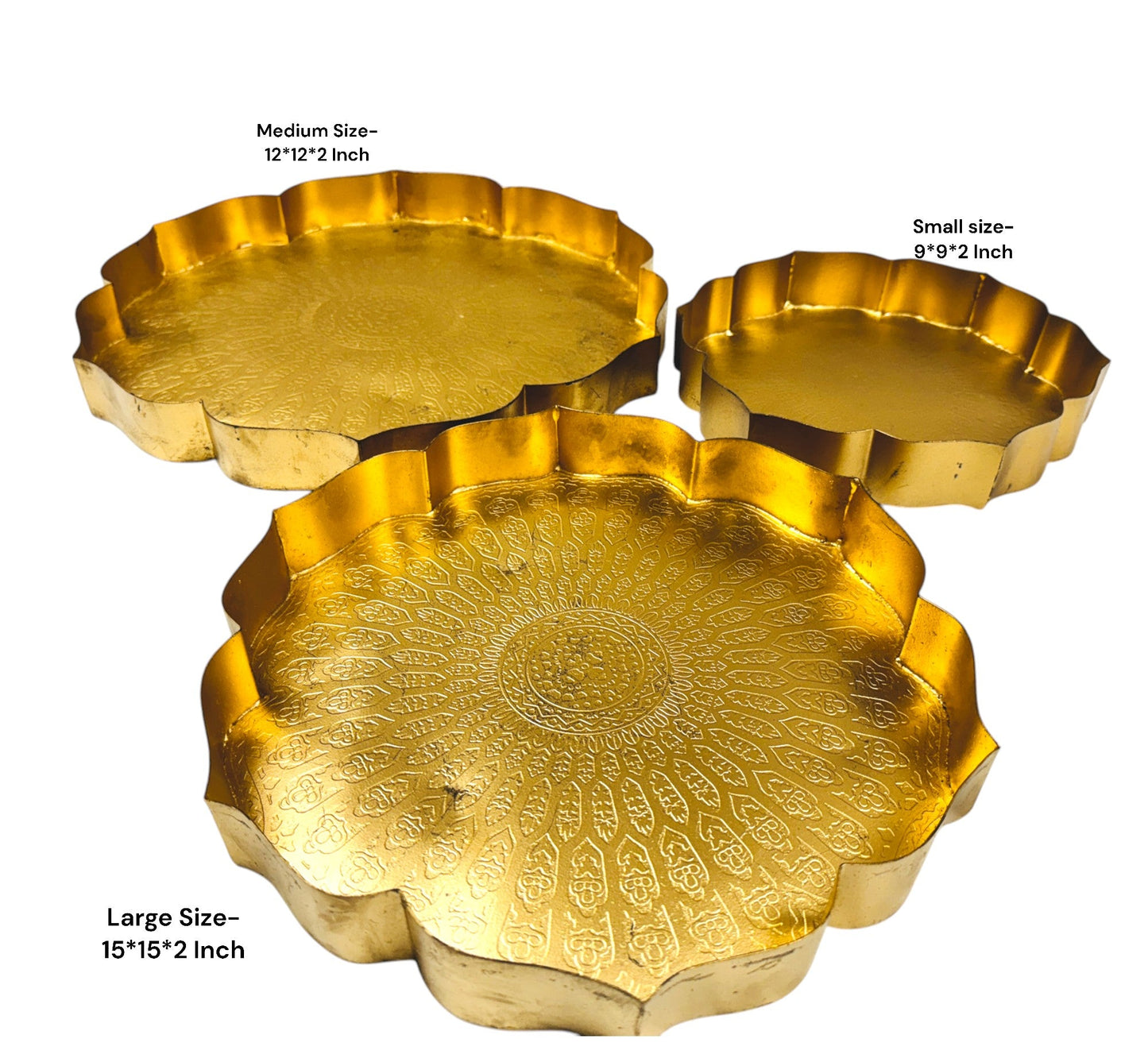 Metal Urli Tray, Set of 3