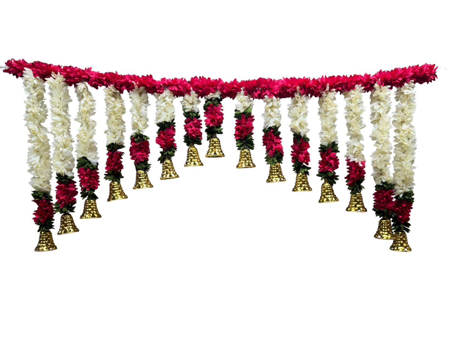 40" Long Artificial Flower Toran with Bell