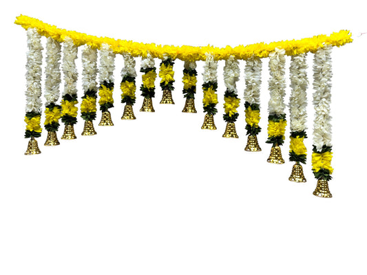 40" Long Artificial Flower Toran with Bell