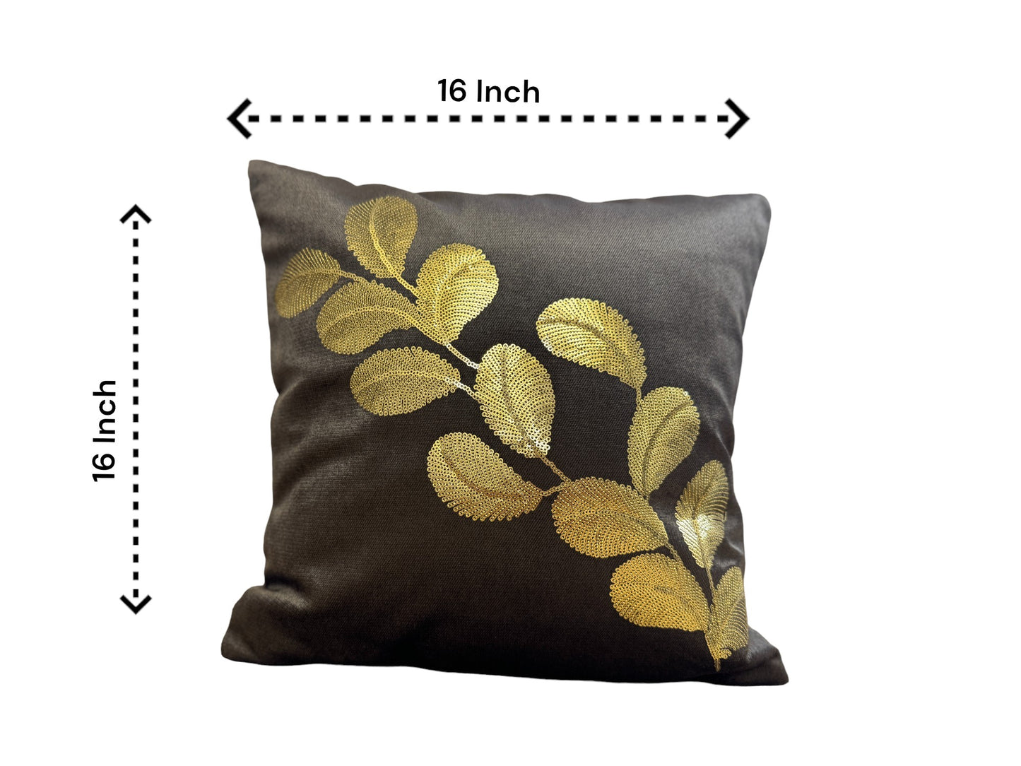 Velvet Cushion or Pillow Cover with Tree Branch Sequence Design, Set of 2