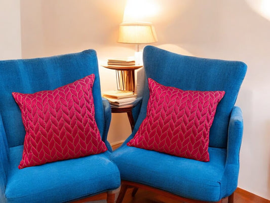 Silk Cushion or Pillow Cover with Choti Design, Set of 2