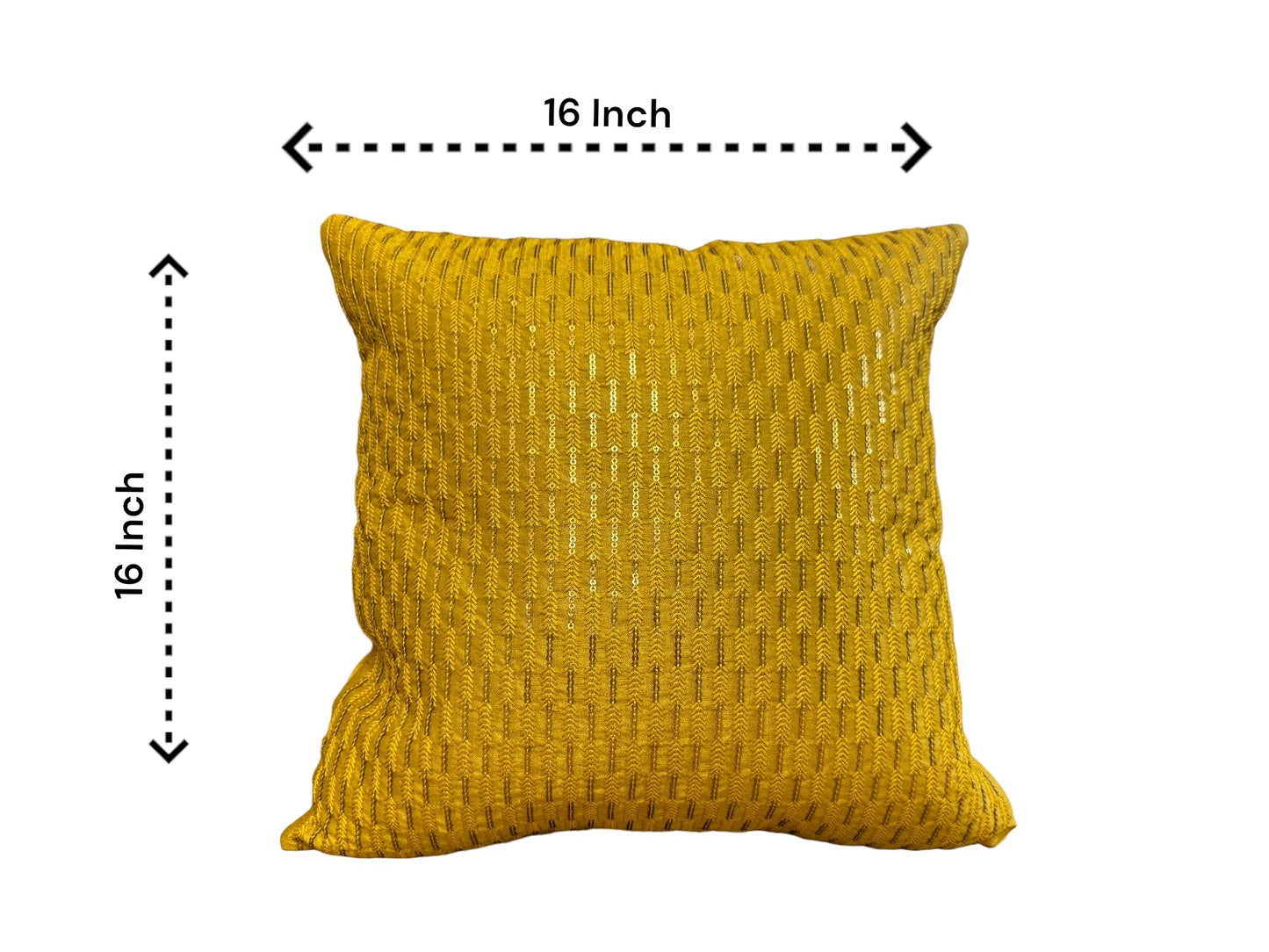 Silk Cushion or Pillow Cover with Full Sequence Design, Set of 2