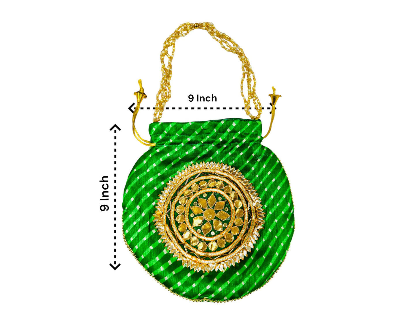 Lehariya with Gota Patti work Potli Bag, Set of 5