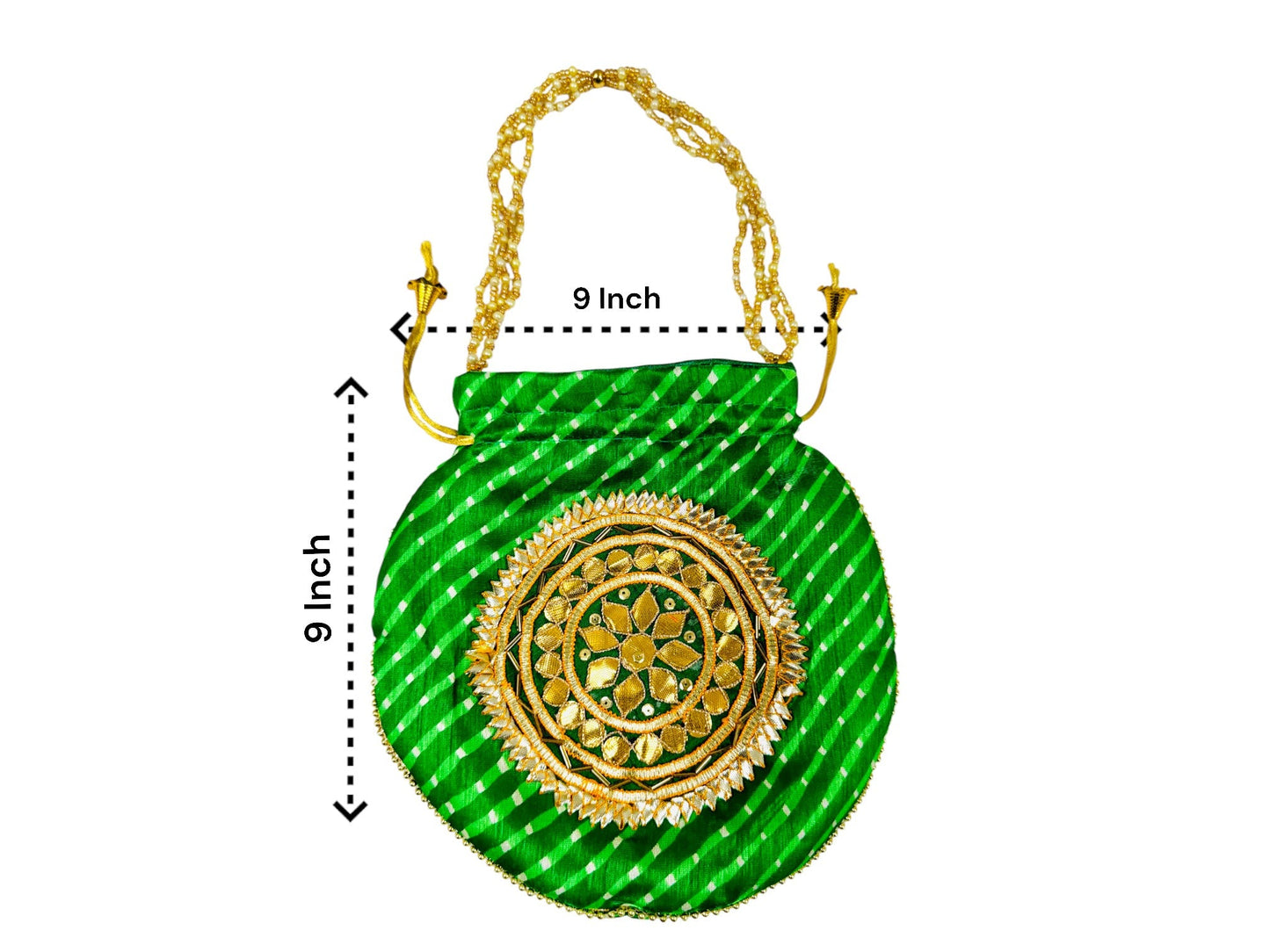 Lehariya with Gota Patti work Potli Bag