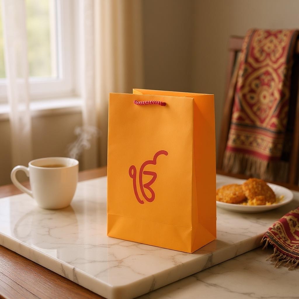 Ek Omkar Printed Paper Bag, Set of 10