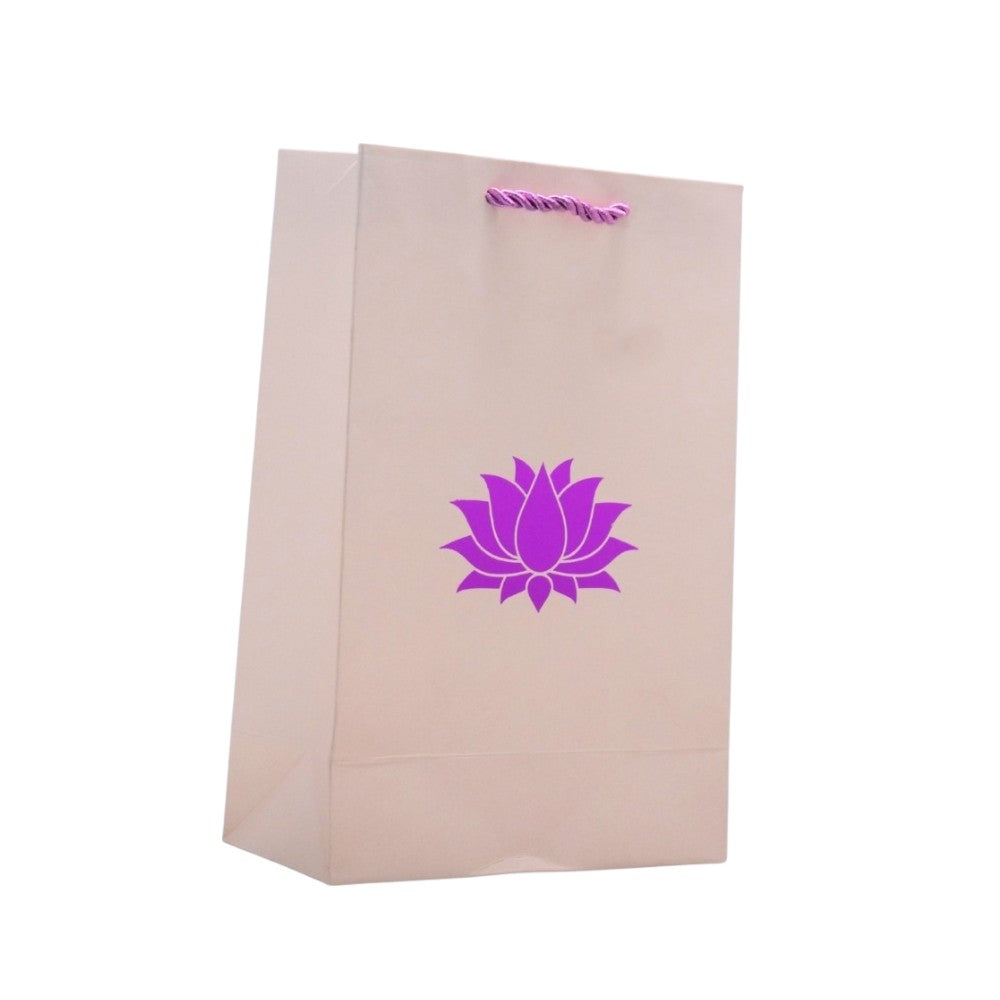 Lotus Printed Paper Bag, Size 8x10 Inches, Set of 5