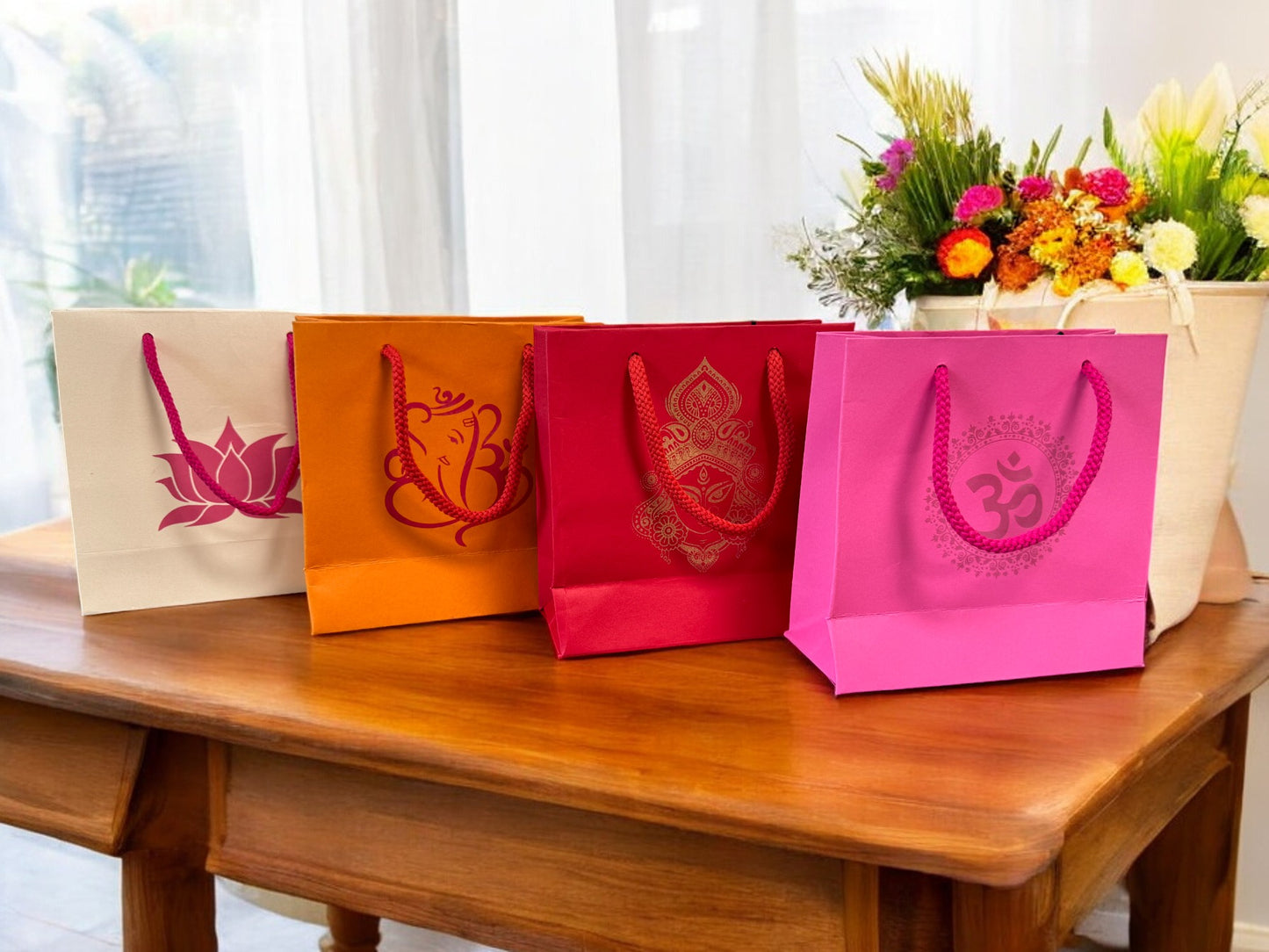 Durga Face Paper Gift Bag, Set of 10