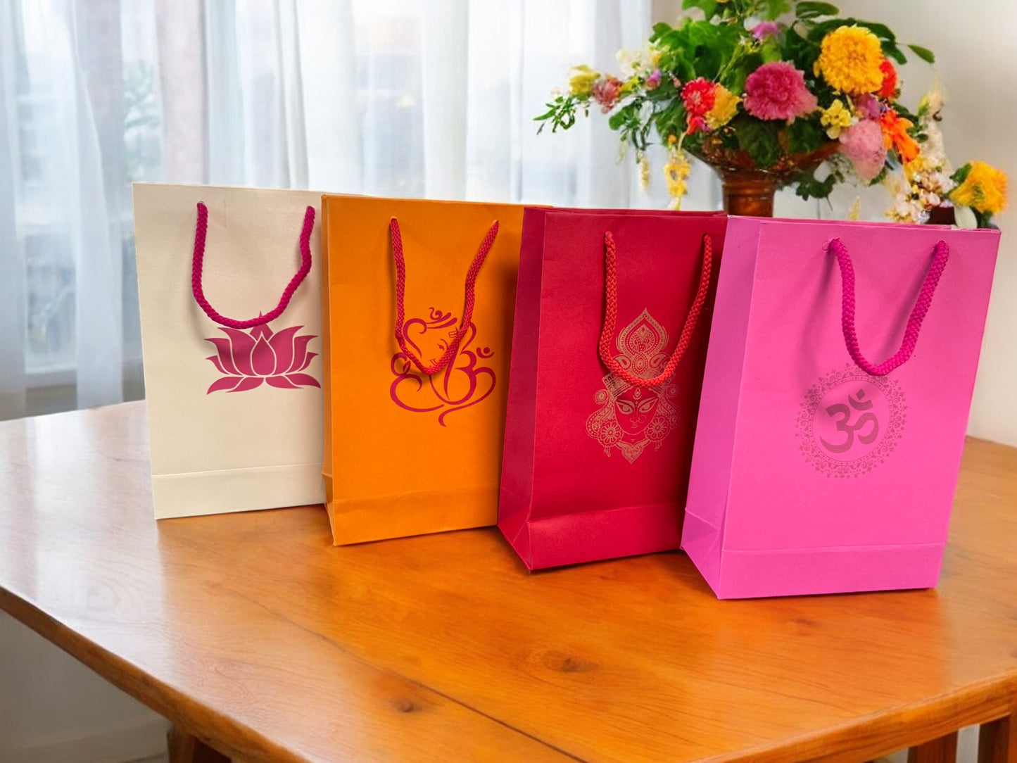 Durga Face Paper Gift Bag, Set of 10