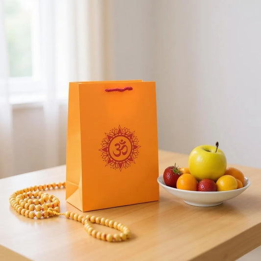 OM Symbol Printed Paper Bag, Set of 10