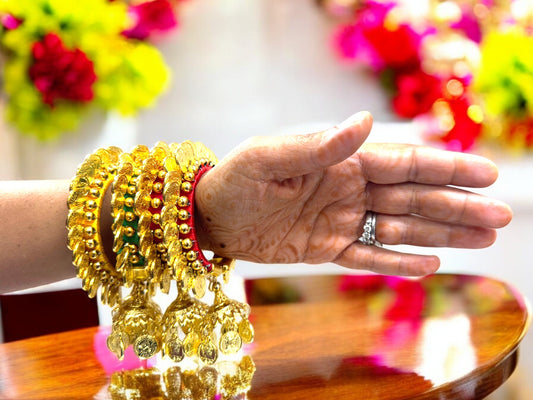 Assorted & Adjustable Penny Bangles with Dangler, Set of 4