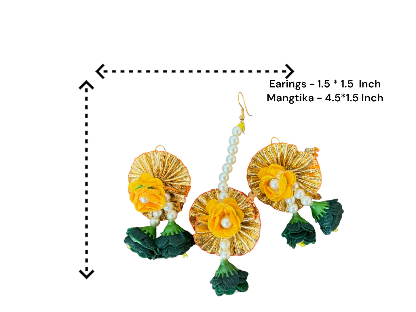 Flower, Pearl Earrings & Mangtika