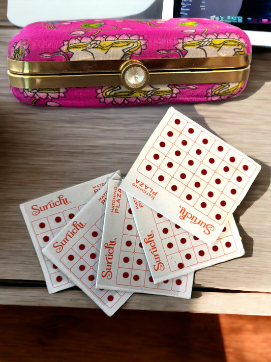 Set of 5 Red Forehead Round Red Bindi For Women, Kumkum Bindi for Ladies - Small Size for Regular Use, Wedding, Festive Occasions, Parties, Karwa Chauth