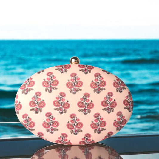 Exclusive Clutch with Flower Print & Metal Change Sling