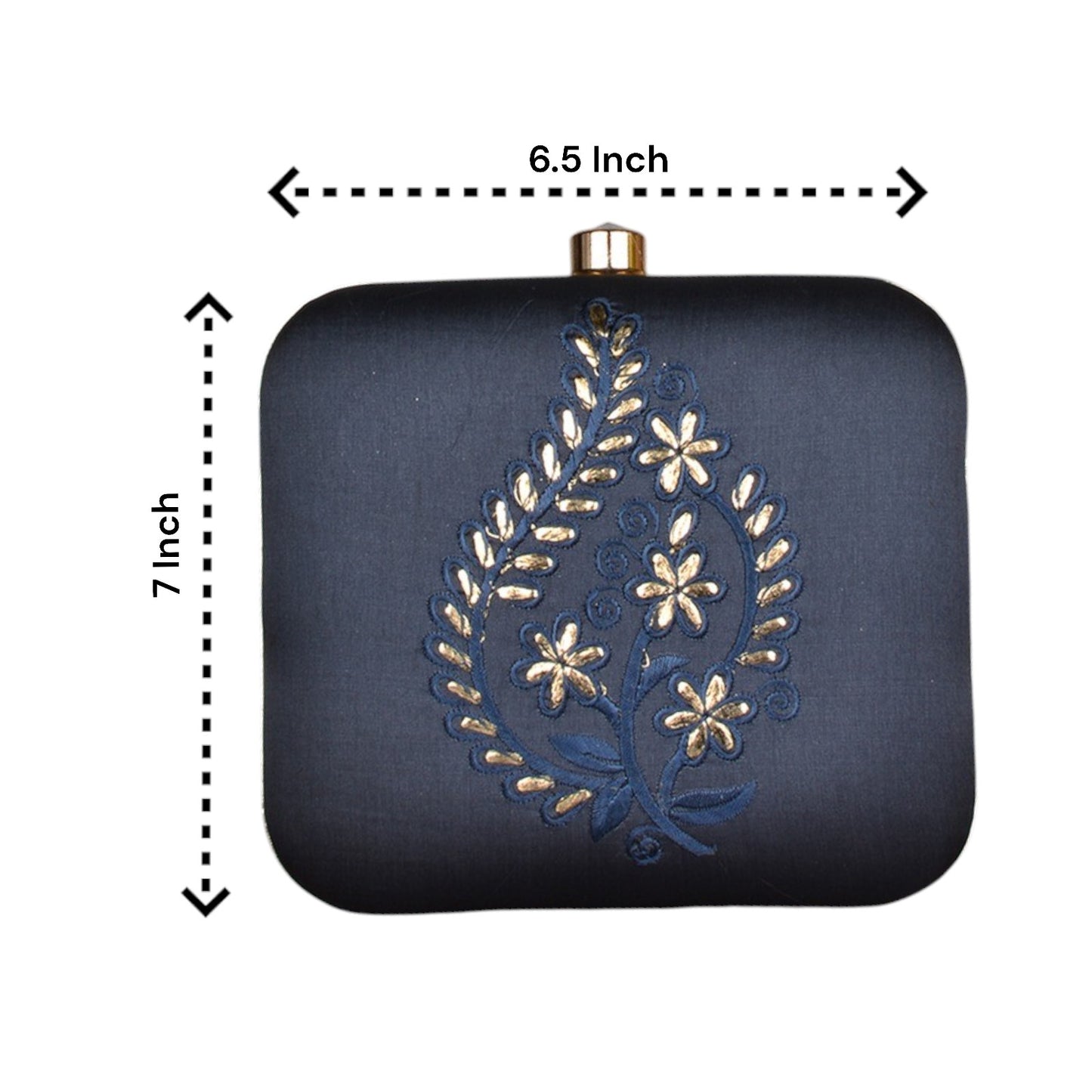 Exclusive Gray Clutch with Embroidery
