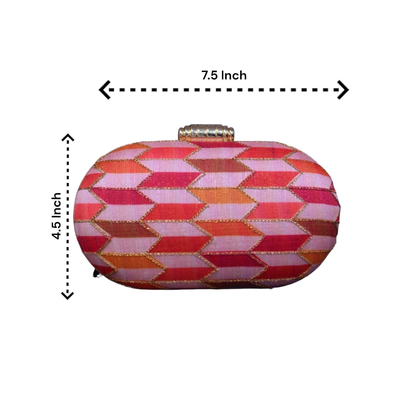 Pink Cylindrical Clutch - Dimensions