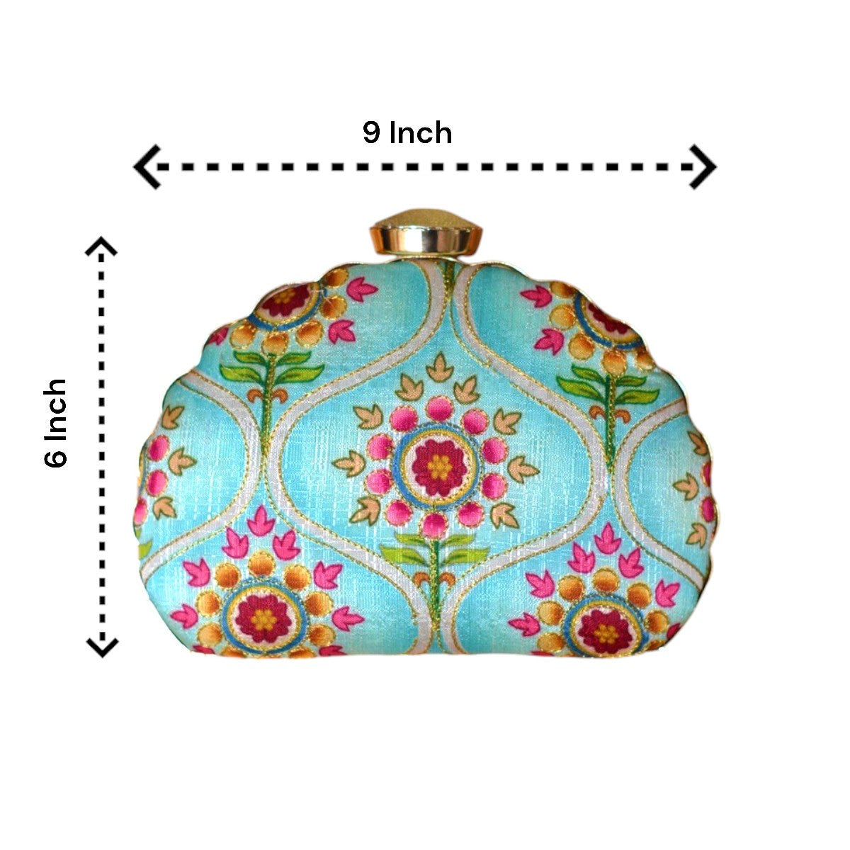Stylish Clutch with Unique Shape - Dimensions