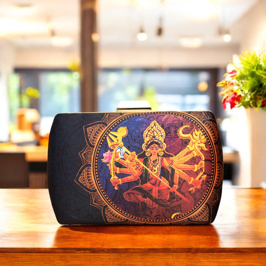Exclusive Box Clutch with Maa Durga Portrait